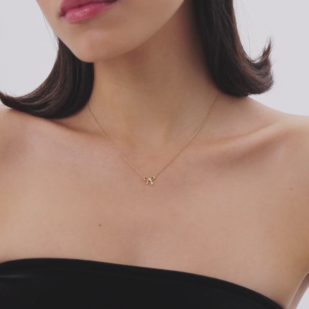 Delicate Ribbon Bow Necklace