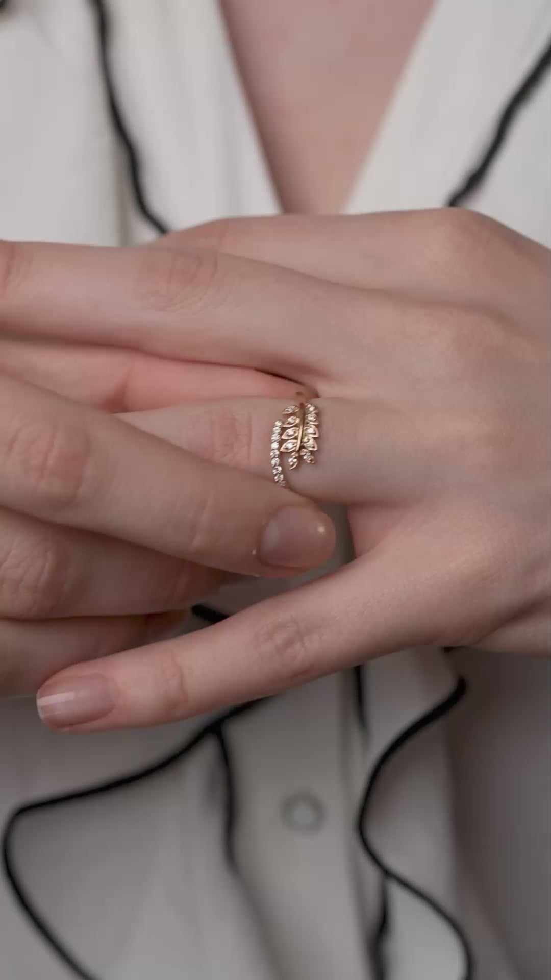 Leaf-Inspired Diamond Ring