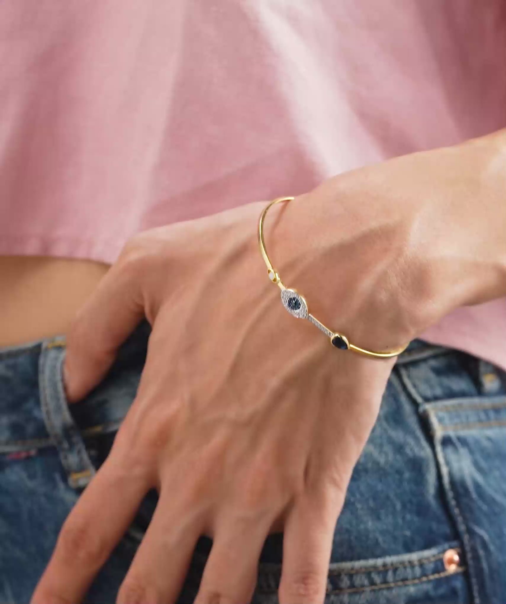 Evil Eye Bangle Bracelet
