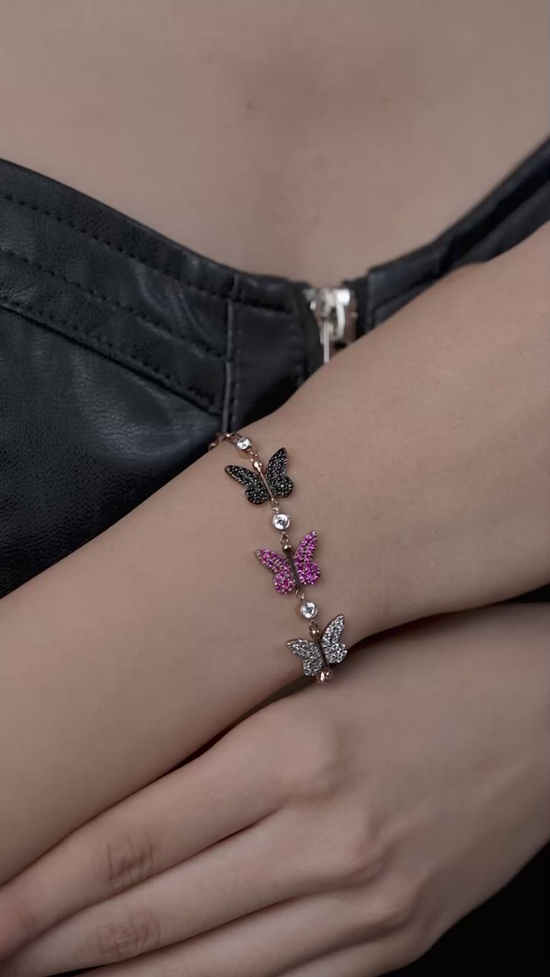 Butterfly Color Diamonds Bracelet
