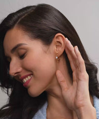 Pave Square Slider Huggie Hoops