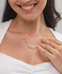 Intertwined Leaf Moissanite Mangalsutra Necklace