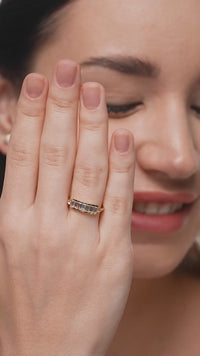 Baguette Row Half Eternity Ring