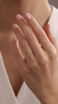 Open Heart Pavé Half Band Ring