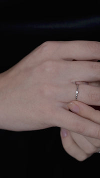 Tiny Bamboo Solitaire Ring