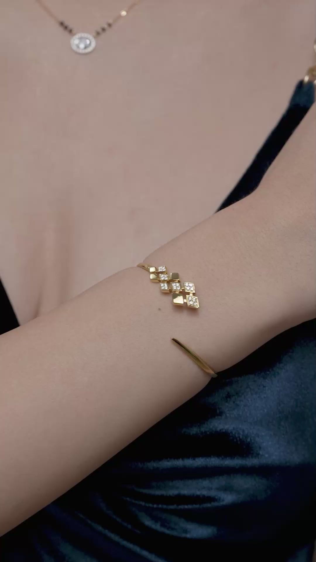 Diamond Set Bangle Bracelet