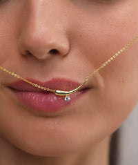 Curved Comet Bar Pendant Necklace