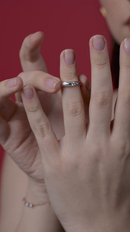 Faceted Elegance Silver Ring