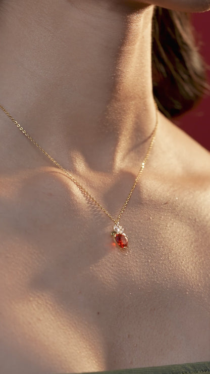 Dazzling Red Heart Necklace