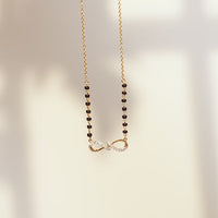 Half Pavé Infinity Beaded Mangalsutra
