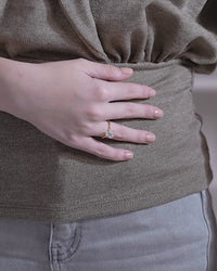 Pear Solitaire Twisted Rope Ring