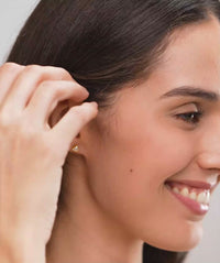 Trillion and Round Stone Ear Jacket Earrings