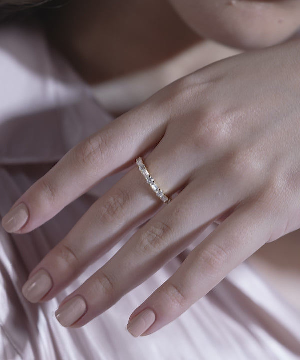 Elegant 18K Gold Vermeil Diamond Band