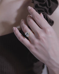 Radiant Solitaire Twisted Pave Ring