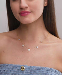 Sparkling Mixed Shape Drop Necklace