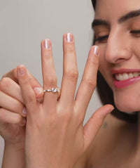 Twin Pear Heart Ring