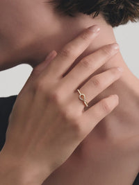 Open Teardrop Pave Ring