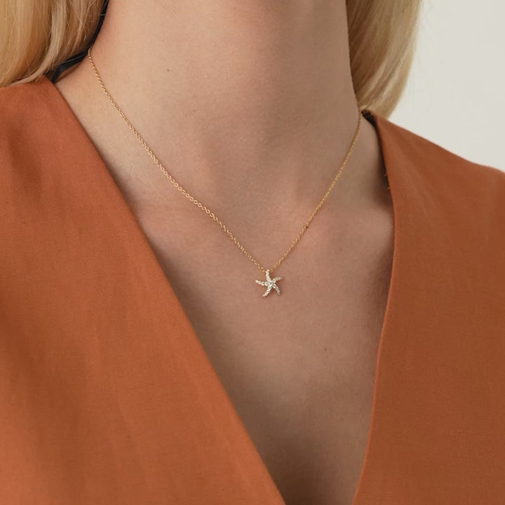 18k Gold Vermeil Starfish Necklace