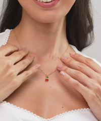 Sweet Cherry Crystal Necklace