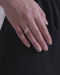 Pink Crush Emerald Cut Cluster Ring