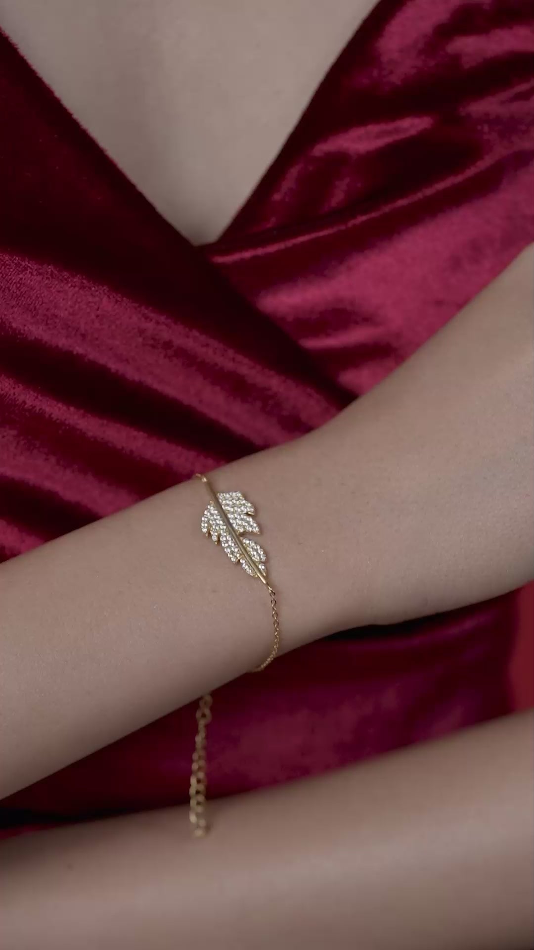 Graceful Leaf Diamond Bracelet