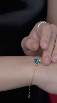 Blue Four-Leaf Clover Bracelet