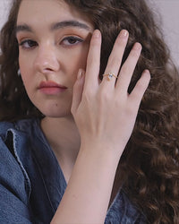 Pear and Marquise Tiara Curved Ring