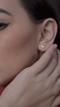 Crown Chevron Stud Earrings