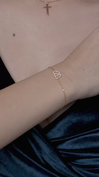 Twin Hearts Linked Bracelet