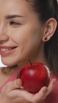 Red Apple Heart Stud Earrings