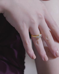 Oval Trio Offset Three Stone Ring