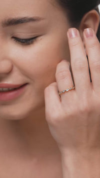 Oval Bezel Cluster Half Eternity Ring