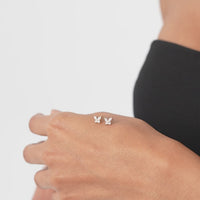 Marquise Round Butterfly Stud Earrings