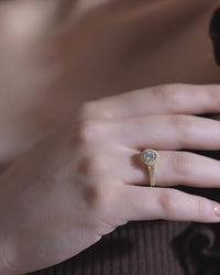 Round Halo Split Shank Ring