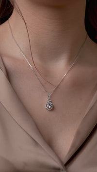 Solitaire Halo Pendant Necklace