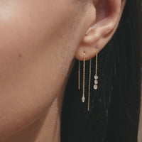 Marquise Bezel Threader Earrings