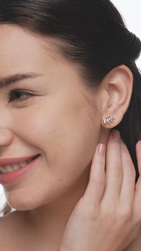 Marquise Crown Cluster Stud Earrings