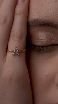 Initial A Pave Ring
