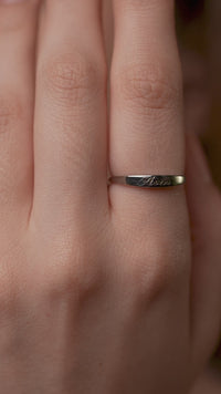 Personalised Script Name Ring