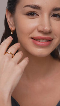 Three Stone Swirl Bypass Ring