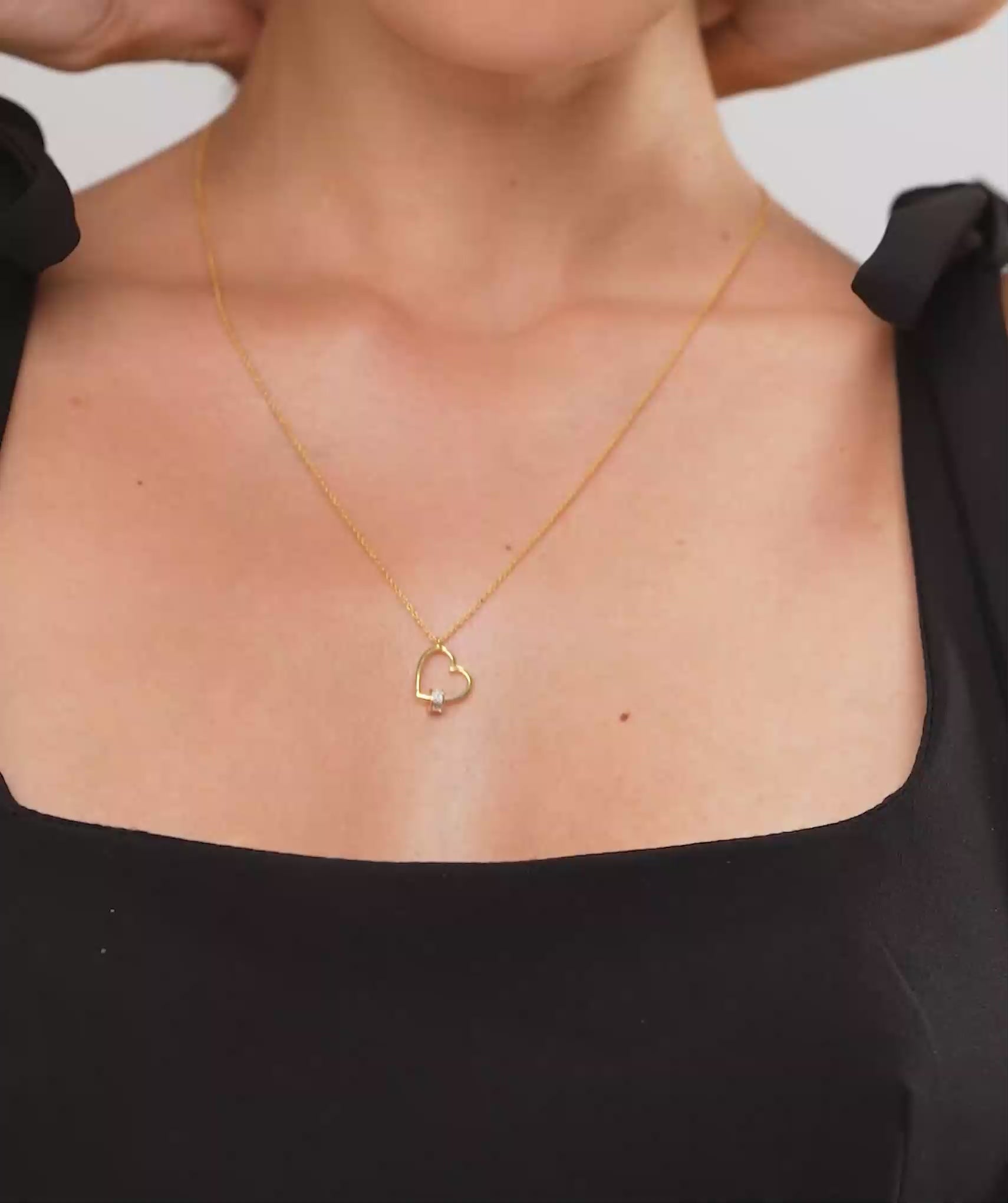 Floating Heart Diamond Necklace