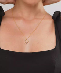 Tilted Open Heart Slider Bead Pendant Necklace