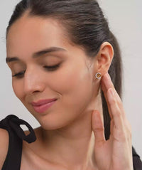 Gold Vermeil Heart Halo Studs