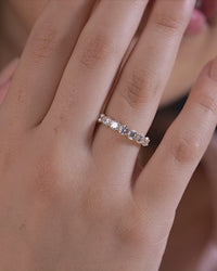 Shared Prong Round Half Eternity Band