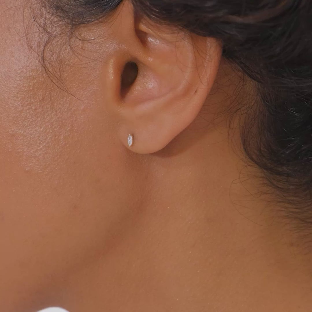 Marquise-Cut Diamond Stud