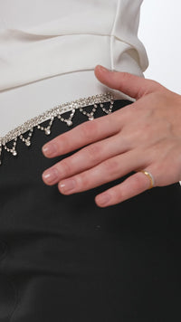 Interlocking Wave Double Band Ring