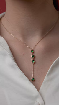 Cascading Bezel Lariat Necklace