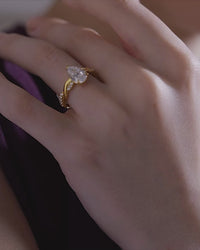 Pear Cut Twisted Vine Solitaire Ring