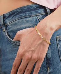 Solitaire Paperclip Link Bracelet