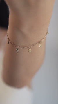 Lucky Seven Dangle Charm Bracelet